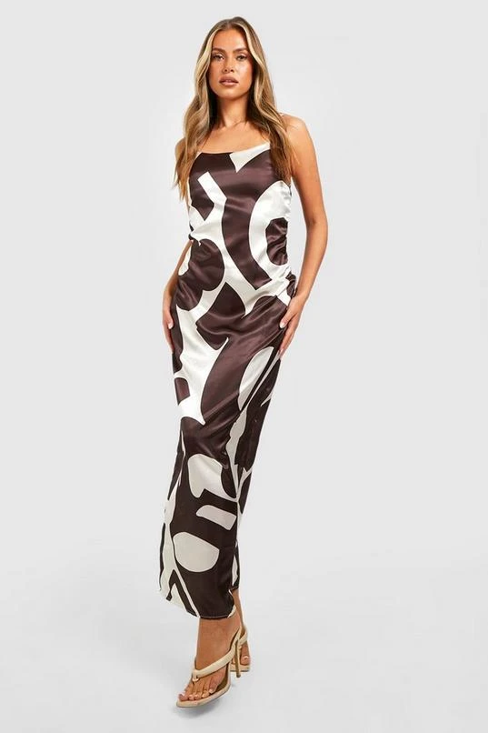 BOOHOO Abstract Print Strappy Maxi Dress 4 BOOHOO Abstract Print Strappy Maxi Dress - Image 4