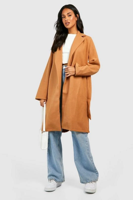 BOOHOO Belted Wool Look Coat 1 BOOHOO Belted Wool Look Coat