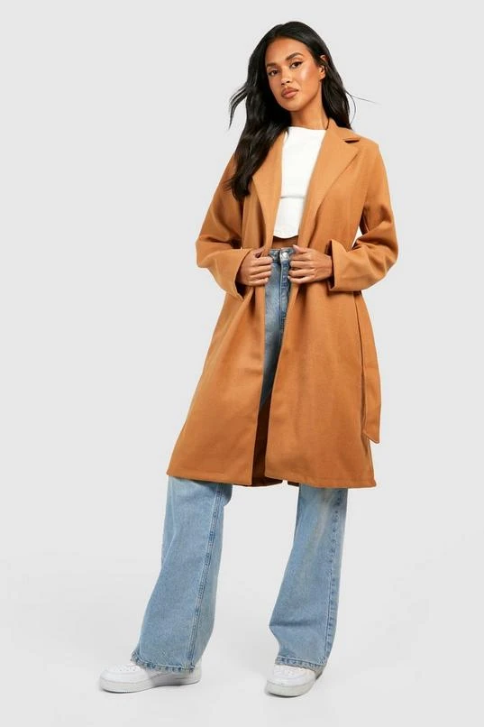 BOOHOO Belted Wool Look Coat 3 BOOHOO Belted Wool Look Coat - Image 3