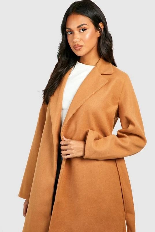 BOOHOO Belted Wool Look Coat 4 BOOHOO Belted Wool Look Coat - Image 4