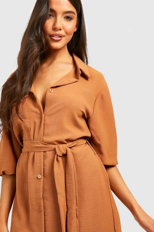 BOOHOO Hammered Pocket Detail Midi Shirt Dress 4 BOOHOO Hammered Pocket Detail Midi Shirt Dress - Image 4