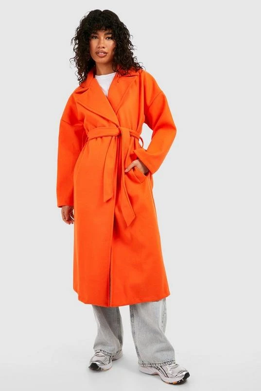 BOOHOO (Ve) Super Oversized Textured Belted Wool Coat 1 BOOHOO (Ve) Super Oversized Textured Belted Wool Coat