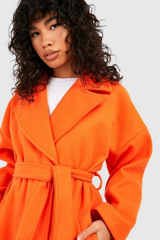 BOOHOO (Ve) Super Oversized Textured Belted Wool Coat 4 BOOHOO (Ve) Super Oversized Textured Belted Wool Coat - Image 4