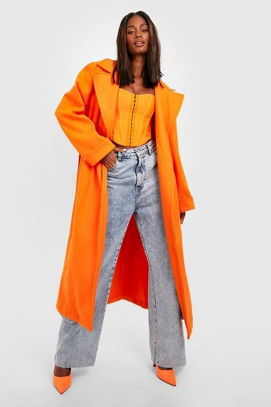 BOOHOO (Ve) Oversized Belted Back Detail Wool Coat 1 BOOHOO (Ve) Oversized Belted Back Detail Wool Coat