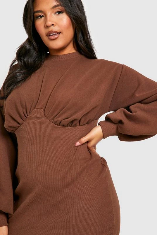 BOOHOO Plus Corset Sweat Dress 4 BOOHOO Plus Corset Sweat Dress - Image 4
