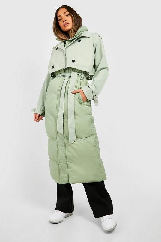 BOOHOO Puffer Detail Trench Coat 1 BOOHOO Puffer Detail Trench Coat