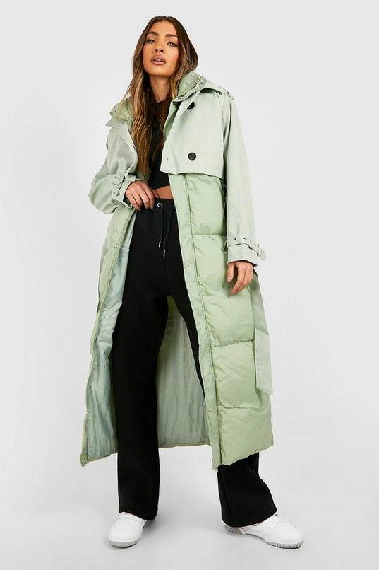 BOOHOO Puffer Detail Trench Coat 3 BOOHOO Puffer Detail Trench Coat - Image 3