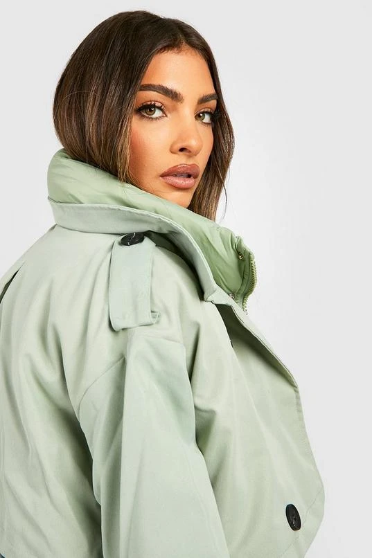 BOOHOO Puffer Detail Trench Coat 4 BOOHOO Puffer Detail Trench Coat - Image 4