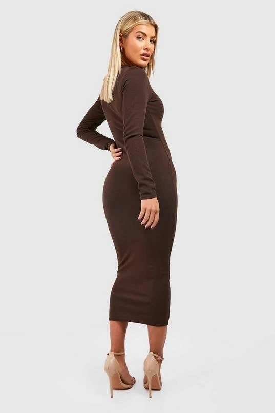BOOHOO Long Sleeve Button Detail Midi Dress 2 BOOHOO Long Sleeve Button Detail Midi Dress - Image 2