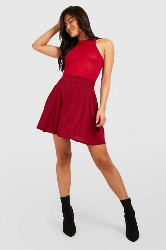 BOOHOO Basic Ribbed High Waisted Skater Skirt 3 BOOHOO Basic Ribbed High Waisted Skater Skirt - Image 3