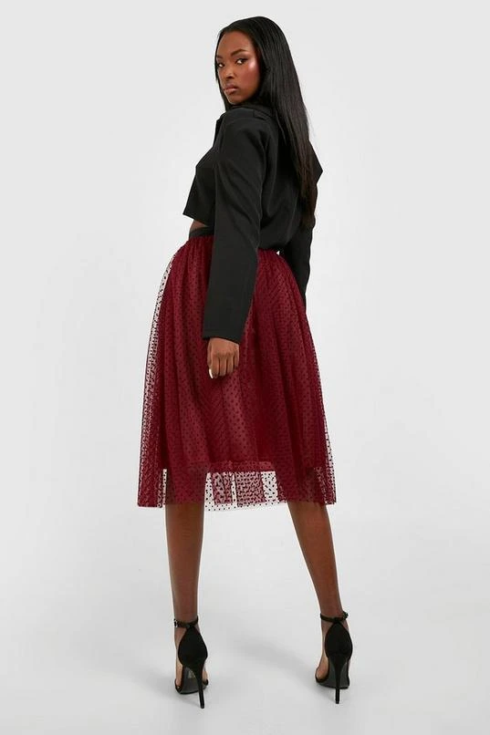 BOOHOO Polka Dot Tulle Mesh Midi Skirt 2 BOOHOO Polka Dot Tulle Mesh Midi Skirt - Image 2