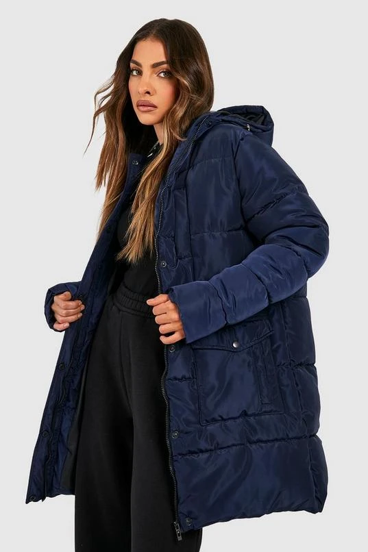 BOOHOO Pocket Detail Hooded Puffer Jacket 1 BOOHOO Pocket Detail Hooded Puffer Jacket
