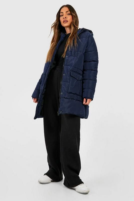 BOOHOO Pocket Detail Hooded Puffer Jacket 3 BOOHOO Pocket Detail Hooded Puffer Jacket - Image 3