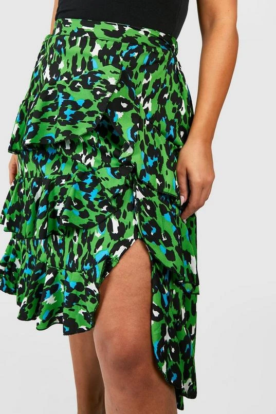 BOOHOO Plus Leopard Ruffle Midi Skirt 4 BOOHOO Plus Leopard Ruffle Midi Skirt - Image 4