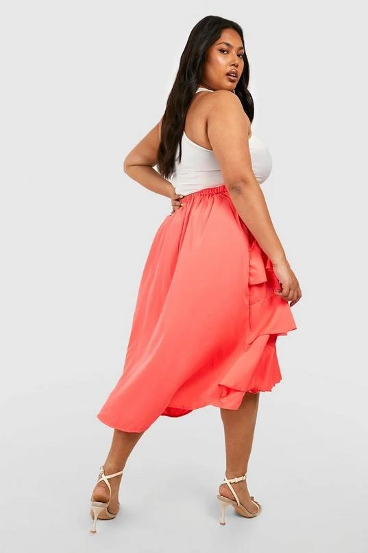 BOOHOO Plus Ruffle Midi Skirt 2 BOOHOO Plus Ruffle Midi Skirt - Image 2