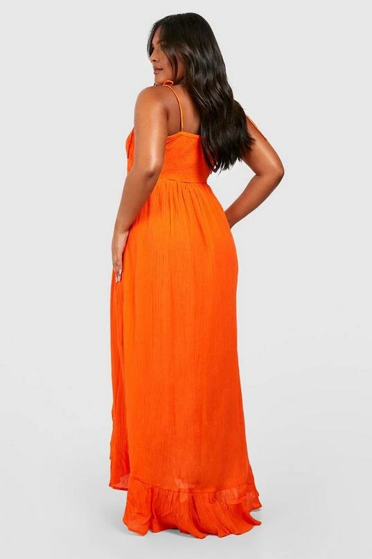 BOOHOO Plus Cheesecloth Shirred Midi Dress 2 BOOHOO Plus Cheesecloth Shirred Midi Dress - Image 2