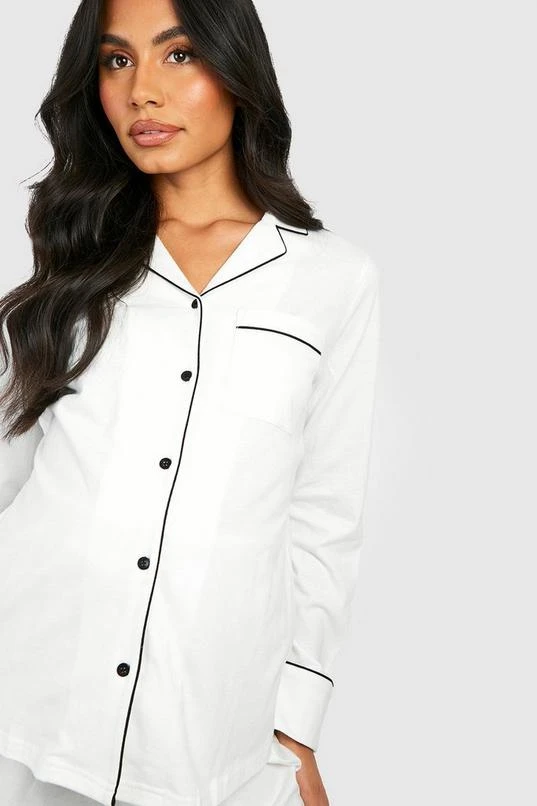 BOOHOO Maternity Jersey Knit Piping Button Pants Pajamas 4 BOOHOO Maternity Jersey Knit Piping Button Pants Pajamas - Image 4