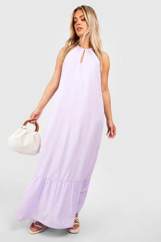 BOOHOO Plus Halter Keyhole Maxi Dress 1 BOOHOO Plus Halter Keyhole Maxi Dress