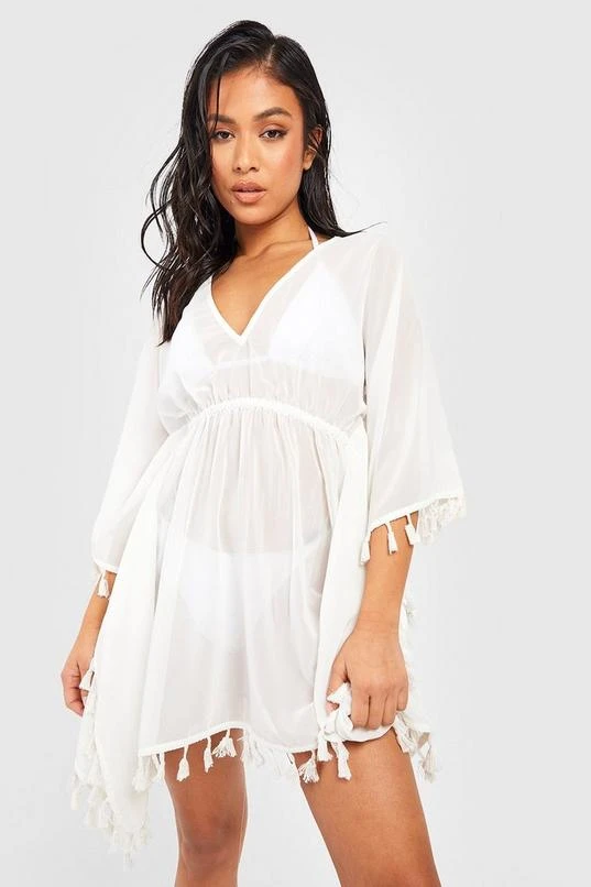 BOOHOO Petite Pom Pom Beach Kaftan 1 BOOHOO Petite Pom Pom Beach Kaftan