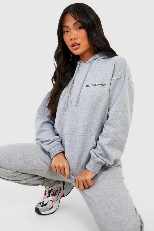 BOOHOO Petite Design Studio Text Print Hoody