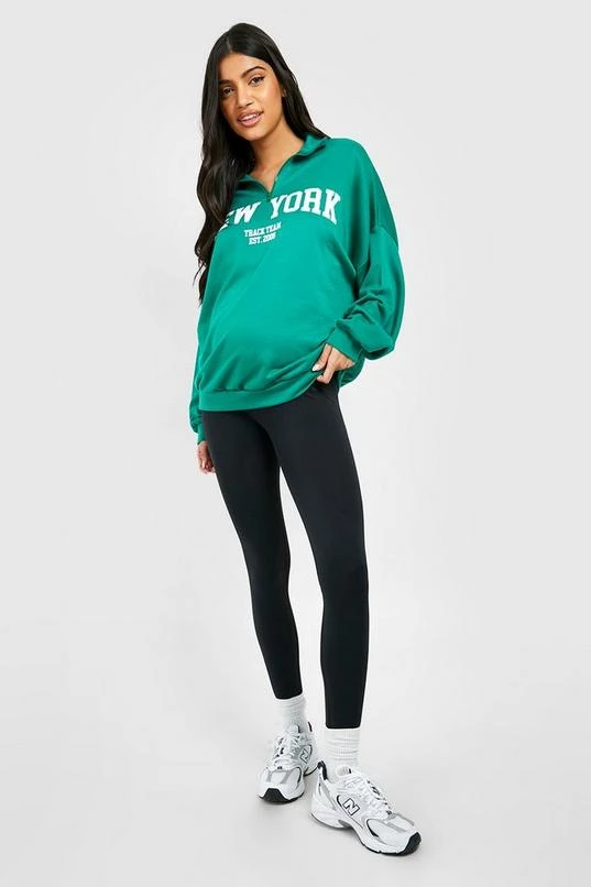 BOOHOO Maternity New York Half Zip Sweatshirt 3 BOOHOO Maternity New York Half Zip Sweatshirt - Image 3