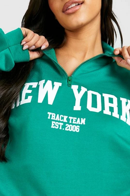 BOOHOO Maternity New York Half Zip Sweatshirt 4 BOOHOO Maternity New York Half Zip Sweatshirt - Image 4