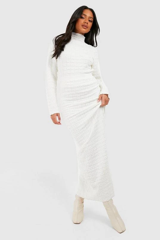 BOOHOO Premium Textured Waffle Knitted Top And Maxi Skirt Two-Piece 1 BOOHOO Premium Textured Waffle Knitted Top And Maxi Skirt Two-Piece