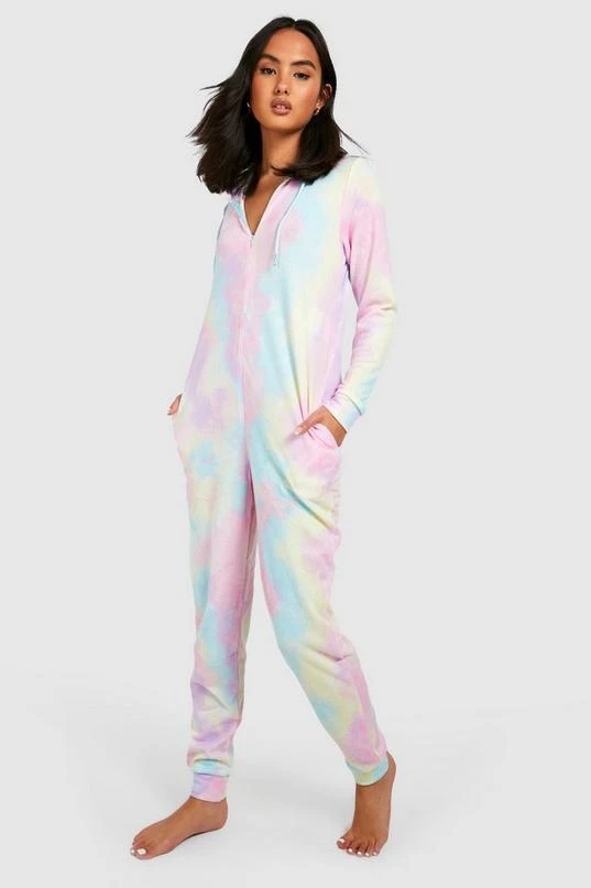 BOOHOO Tie Dye Borg Onesie 3 BOOHOO Tie Dye Borg Onesie - Image 3