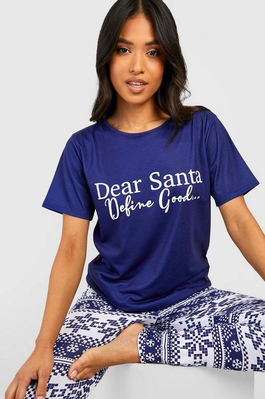 BOOHOO Petite Dear Santa Slogan Christmas Pajamas 1 BOOHOO Petite Dear Santa Slogan Christmas Pajamas