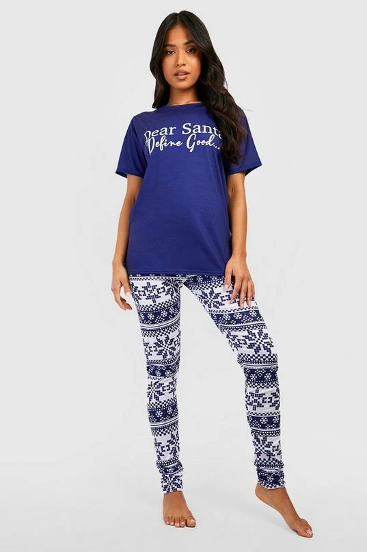 BOOHOO Petite Dear Santa Slogan Christmas Pajamas 3 BOOHOO Petite Dear Santa Slogan Christmas Pajamas - Image 3