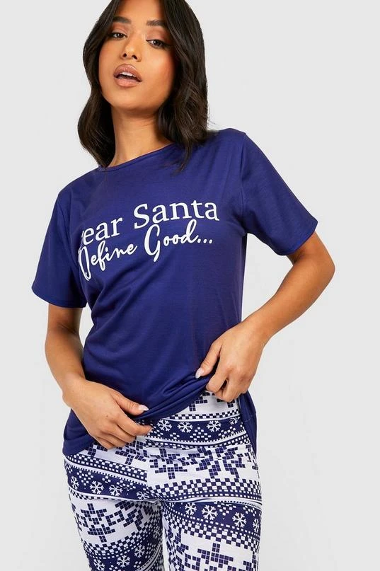 BOOHOO Petite Dear Santa Slogan Christmas Pajamas 4 BOOHOO Petite Dear Santa Slogan Christmas Pajamas - Image 4