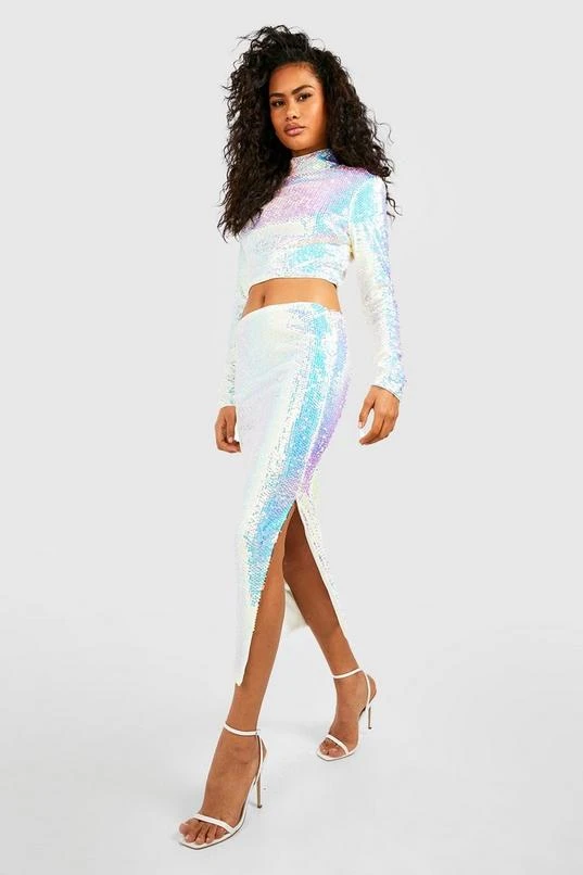 BOOHOO Iridescent Midi Skirt 1 BOOHOO Iridescent Midi Skirt