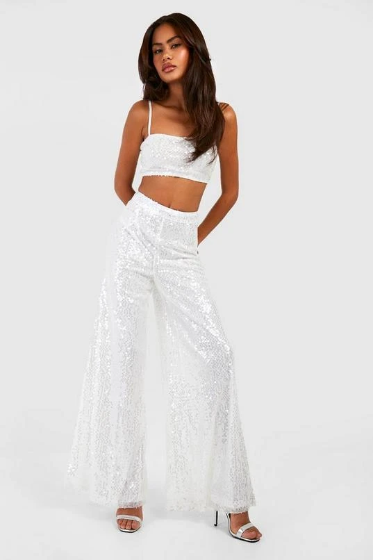 BOOHOO Sequin Square Neck Crop 4 BOOHOO Sequin Square Neck Crop - Image 4