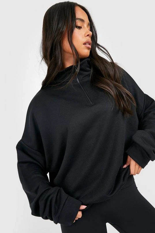 BOOHOO Black Petite Basic Half Zip Sweater 4 BOOHOO Black Petite Basic Half Zip Sweater - Image 4