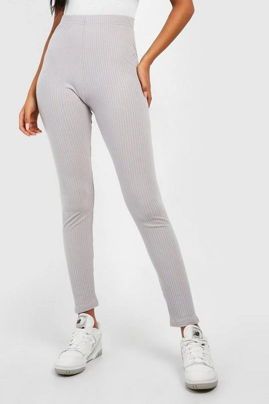 BOOHOO Tall Soft Rib High Waist Leggings 4 BOOHOO Tall Soft Rib High Waist Leggings - Image 4