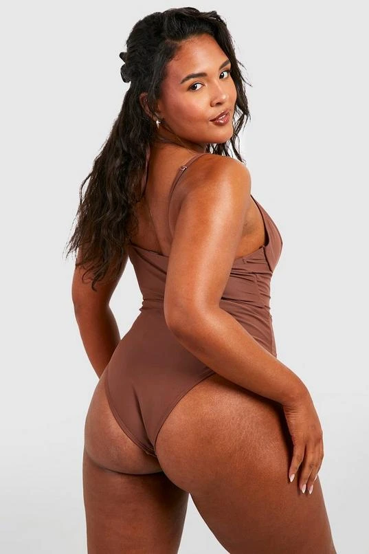 BOOHOO Plus Wooden Bead Strap Detail Underwired Swimsuit 2 BOOHOO Plus Wooden Bead Strap Detail Underwired Swimsuit - Image 2