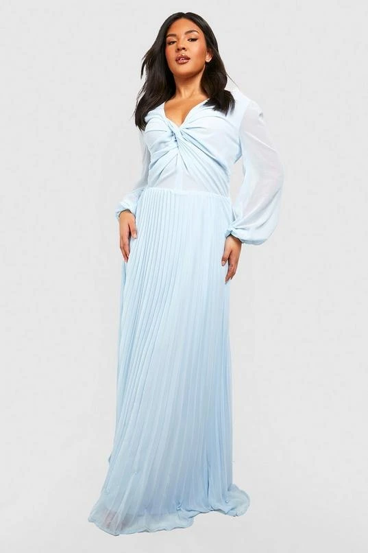 BOOHOO Plus Chiffon Twist Front Maxi Dress 3 BOOHOO Plus Chiffon Twist Front Maxi Dress - Image 3