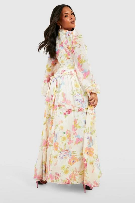BOOHOO Plus Floral Waist Detail Maxidress 2 BOOHOO Plus Floral Waist Detail Maxidress - Image 2