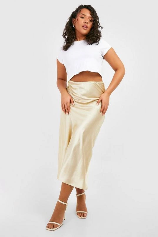 BOOHOO Plus Satin Midi Skirt 3 BOOHOO Plus Satin Midi Skirt - Image 3