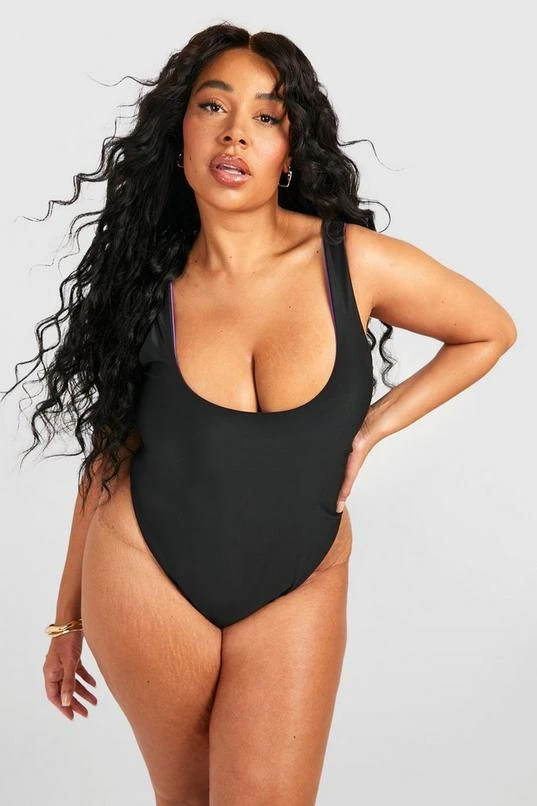 BOOHOO Plus Reversible Scoop Swimsuit 1 BOOHOO Plus Reversible Scoop Swimsuit