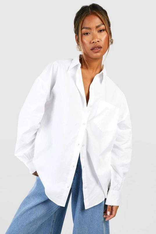 Boohoo Basics Oversized Cotton Poplin Shirt 3 Boohoo Basics Oversized Cotton Poplin Shirt - Image 3