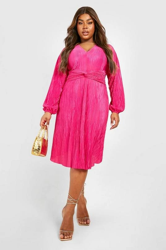 BOOHOO Plus Plisse Skater Dress 1 BOOHOO Plus Plisse Skater Dress