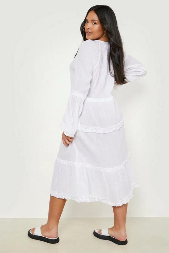 BOOHOO Plus Cheesecloth Tiered Smock Dress 2 BOOHOO Plus Cheesecloth Tiered Smock Dress - Image 2