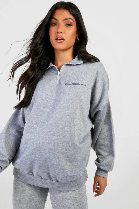 BOOHOO Maternity Dsgn Studio Half Zip Sweatshirt Legging Tracksuit 1 BOOHOO Maternity Dsgn Studio Half Zip Sweatshirt Legging Tracksuit