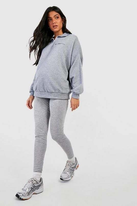 BOOHOO Maternity Dsgn Studio Half Zip Sweatshirt Legging Tracksuit 3 BOOHOO Maternity Dsgn Studio Half Zip Sweatshirt Legging Tracksuit - Image 3