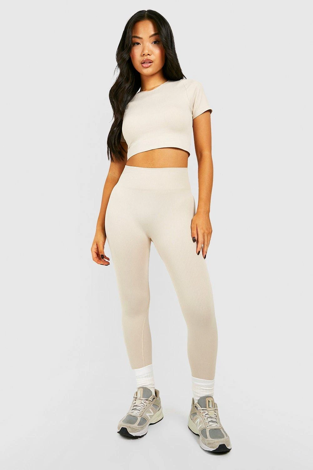 BOOHOO Petite Seamless Rib Leggings 5 BOOHOO Petite Seamless Rib Leggings - Image 5