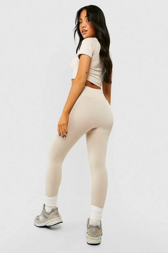 BOOHOO Petite Seamless Rib Leggings 2 BOOHOO Petite Seamless Rib Leggings - Image 2