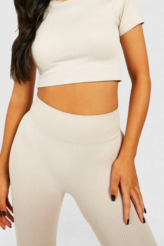BOOHOO Petite Seamless Rib Leggings 4 BOOHOO Petite Seamless Rib Leggings - Image 4