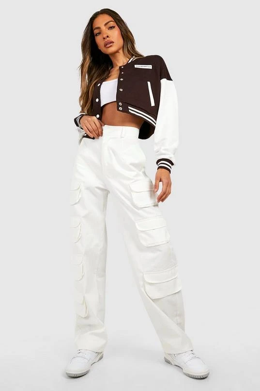 BOOHOO Rubber Badge Detail Crop Bomber Jacker 3 BOOHOO Rubber Badge Detail Crop Bomber Jacker - Image 3