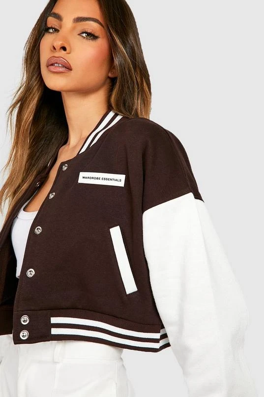 BOOHOO Rubber Badge Detail Crop Bomber Jacker 4 BOOHOO Rubber Badge Detail Crop Bomber Jacker - Image 4